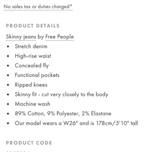 Free People Busted Knee High Rise Skinny Jeans - Picture 3 of 6